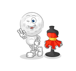 golf head fashion designer vector. cartoon character