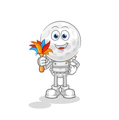 golf head maid mascot. cartoon vector