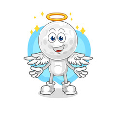 golf head angel with wings vector. cartoon character