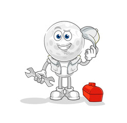 golf head mechanic cartoon. cartoon mascot vector