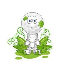 golf head waiting too long mascot. cartoon vector