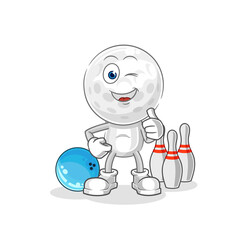 golf head play bowling illustration. character vector