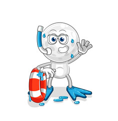 golf head army character. cartoon mascot vector