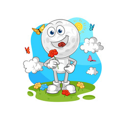 Obraz na płótnie Canvas golf head with golf equipment. cartoon mascot vector