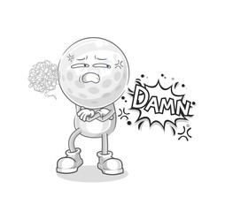 golf head on fire mascot. cartoon vector