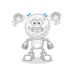 golf head very angry mascot. cartoon vector