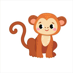 funny african animal isolated on transparent background. vector illustration