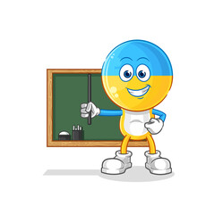ukraine flag head teacher vector. cartoon character