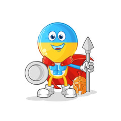 ukraine flag head spartan character. cartoon mascot vector