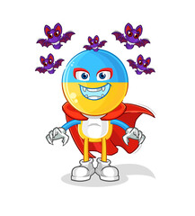 ukraine flag head Dracula illustration. character vector