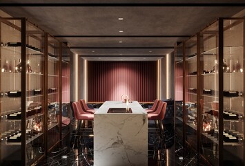 3d render of wine shop taste house