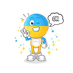 ukraine flag head agree mascot. cartoon vector