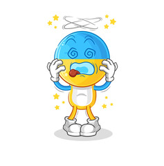 ukraine flag head dizzy head mascot. cartoon vector