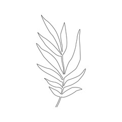 Leaf icon with hand drawn lines. Vector.