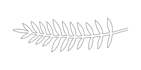 One line drawing vector leaf. Minimal art.