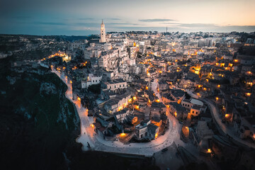 This is a photo of the beautiful city of Matera in Italy. Photographed as the evening began and the sun slowly set.
Matera is one of the oldest continuous cities to be inhabited. 
