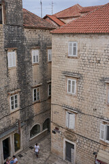 Fototapeta na wymiar Trogir, Croatia - May 28, 2022- the view from the terrace of the Cathedral of St. Lawrence 