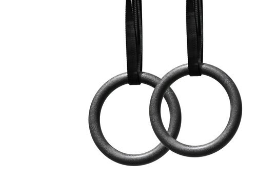 Gymnastics rings isolated on white background. Horizontal sport theme poster, greeting cards, headers, website and app