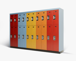 Bank Of Colorful School Lockers