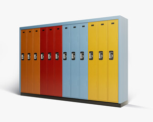 Bank Of Colorful School Lockers