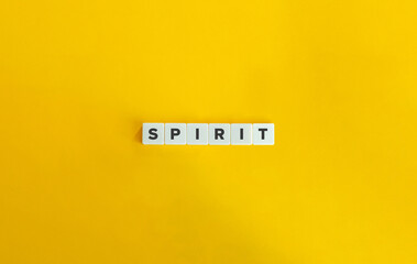Spirit Word on Letter Tiles on Yellow Background. Minimal Aesthetics.