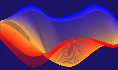 Abstract wave color on blue background.