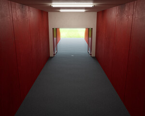 Red Sports Stadium Tunnel Entrance