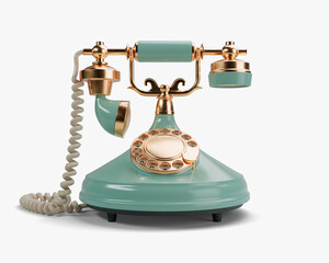 Green Art Deco Telephone