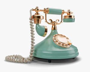 Green Art Deco Telephone