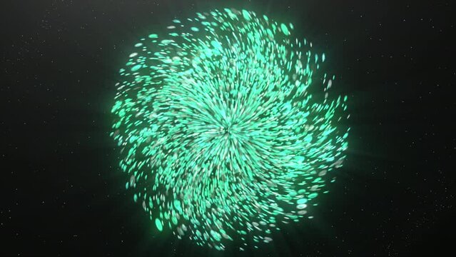 Turquoise funnel. Motion. Animation in which multicolored rays disappear into the portal .