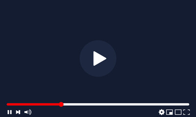 Youtube Video player design template. mobile apps flat style. Online player. Live stream video mockup, media player layout with UI elements.