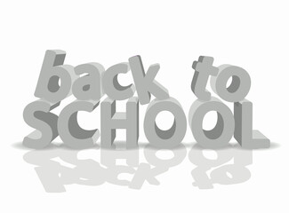 Back to school banner 3d, vector illustration