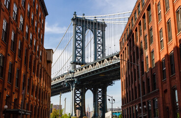 View of the Manhattan Bridge from Dumbo Brooklyn