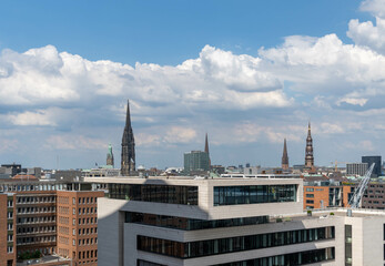 view over the roofs of hamburg