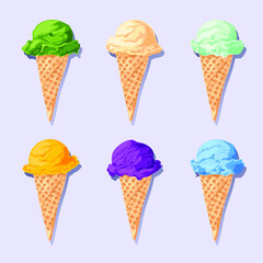 vector colorful collection ice cream 