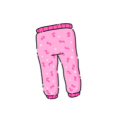 Baby pants. Infant clothes and pajamas with pattern. Cartoon illustration
