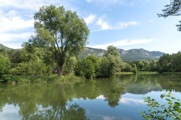 Fototapeta na wymiar Panorama sur le lac de Thorenc dans le Sud de la France