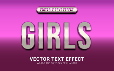 Editable Elegant and Sparkling Text Effect with Girls Text