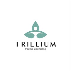 Trillium logo Design. People, drop and leaf vector.