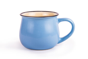 Blue mug isolated on white background