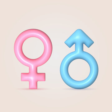 3d male and female symbol icon. Vector