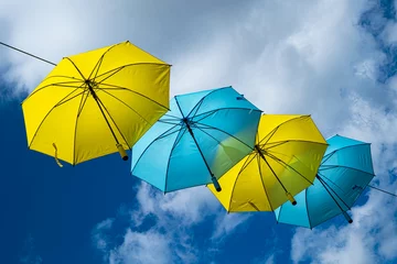 Foto auf Leinwand Umbrella's in Deventer © Holland-PhotostockNL