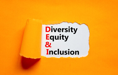 DEI, Diversity equity and inclusion symbol. Concept words DEI diversity equity and inclusion on...