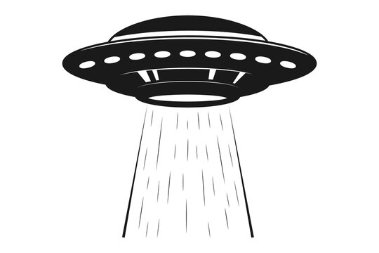 ufo in space silhouette