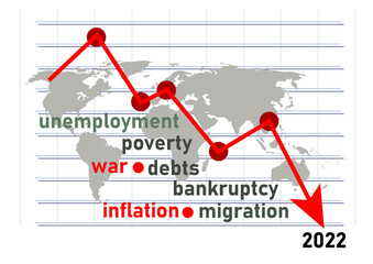A diagram of the economic crisis of 2022 all over the world - 514839907