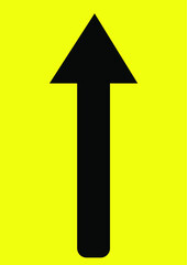 up arrow sign on yellow background