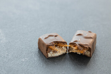Chocolate Wafer bar with Nut or Almond and Sweet Caramel