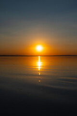 Obraz premium Sunset background photo. Sunset or sunrise over the lake.