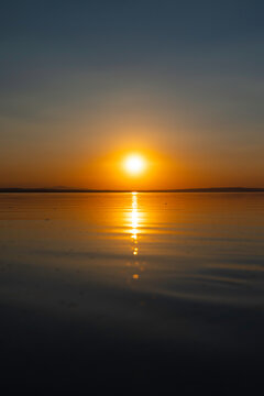Sunset background photo. Sunset or sunrise over the lake.
