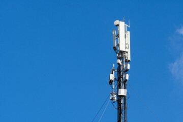 Close up beautiful camera lens with colorful background reflection.